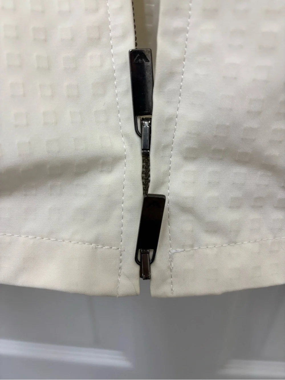 Emporio Armani cream Textured Cube Pattern Silk Blend Jacket Blazer N1R190 44